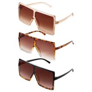3 Pack Oversized Sunglasses